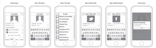 Football League Wireframes